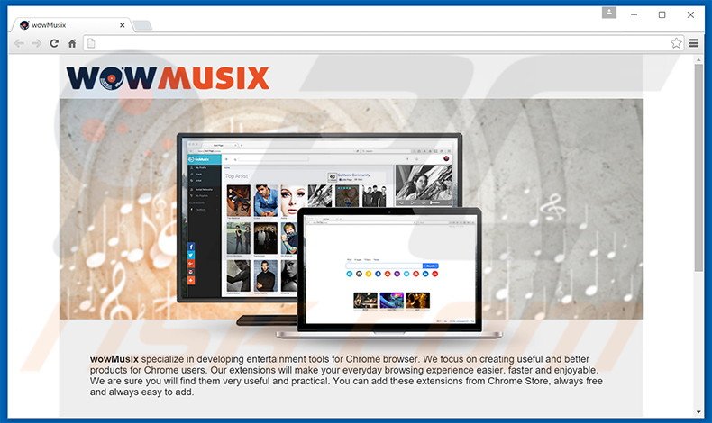 Website used to promote search.wowmusix.com website