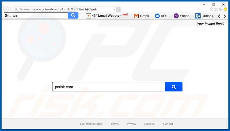 search.yourinstantemail.com browser hijacker