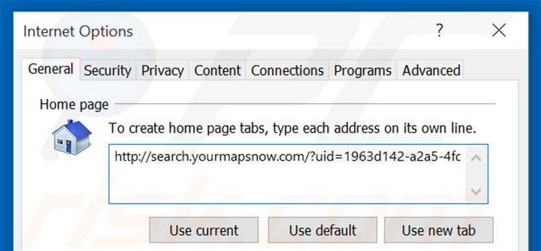 Removing search.yourmapsnow.com from Internet Explorer homepage