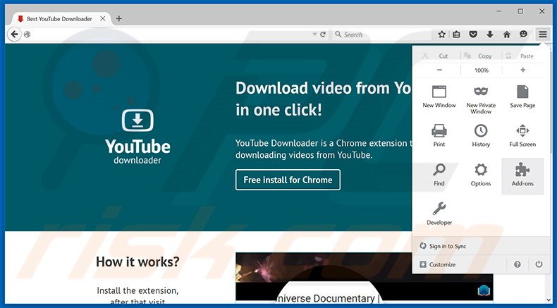 Removing Best YouTube Downloader ads from Mozilla Firefox step 1