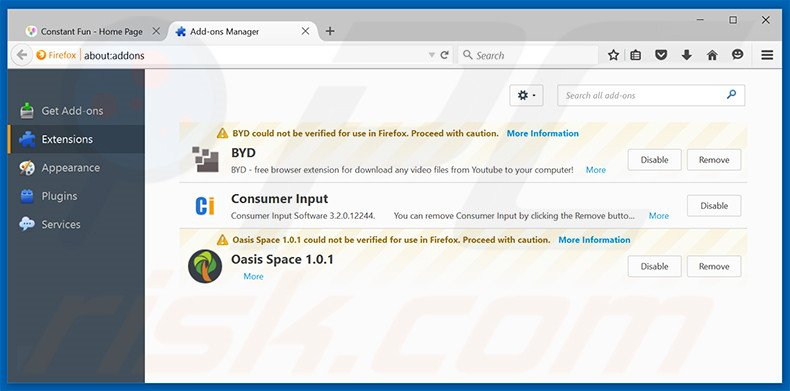 Removing Constant Fun ads from Mozilla Firefox step 2