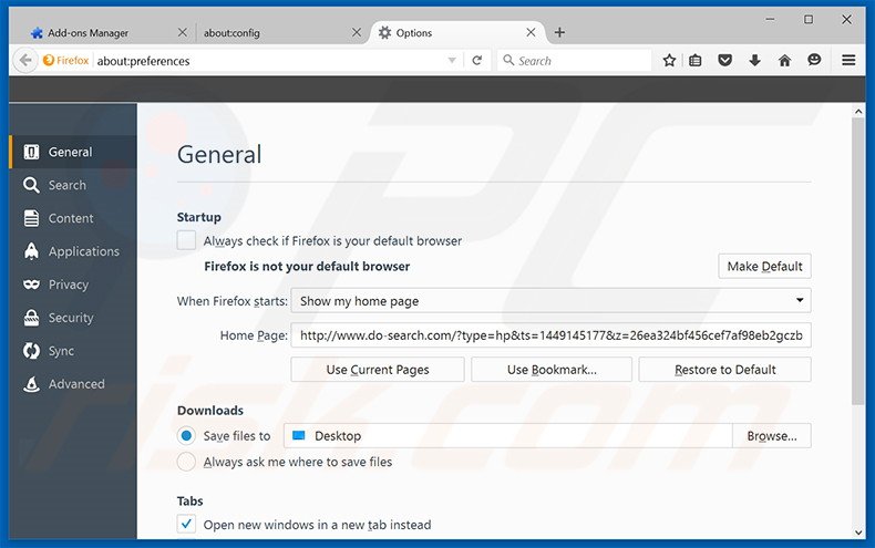 Removing do-search.com from Mozilla Firefox homepage