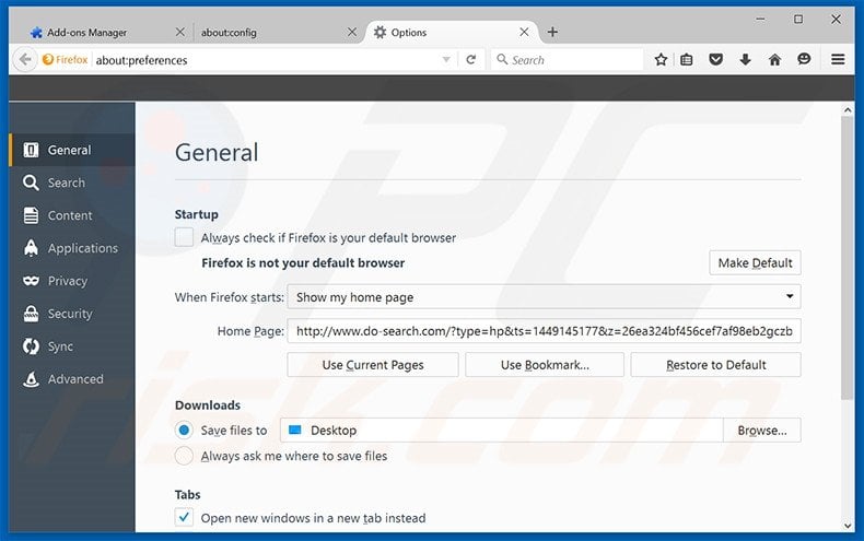 Removing do-search.com from Mozilla Firefox homepage