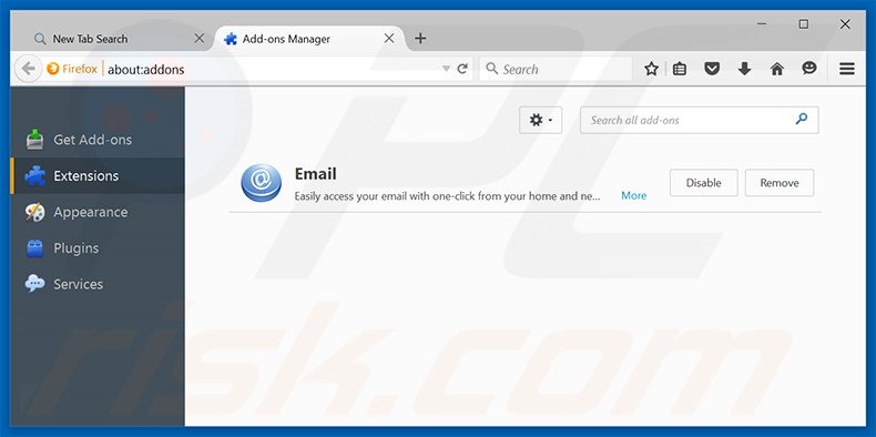 Removing search.easyemailaccess.com related Mozilla Firefox extensions