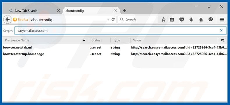 Removing search.easyemailaccess.com from Mozilla Firefox default search engine