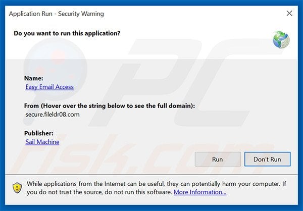 Official Easy Email Access browser hijacker installation setup