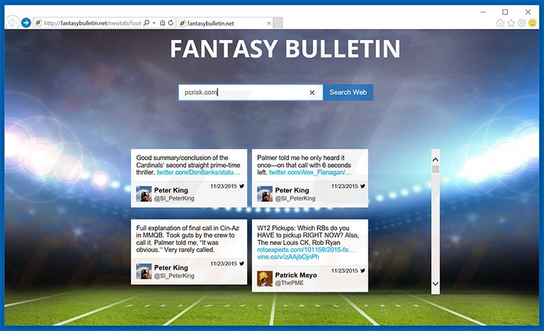 fantasybulletin.net browser hijacker