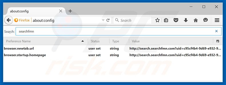 Removing search.searchfmn.com from Mozilla Firefox default search engine