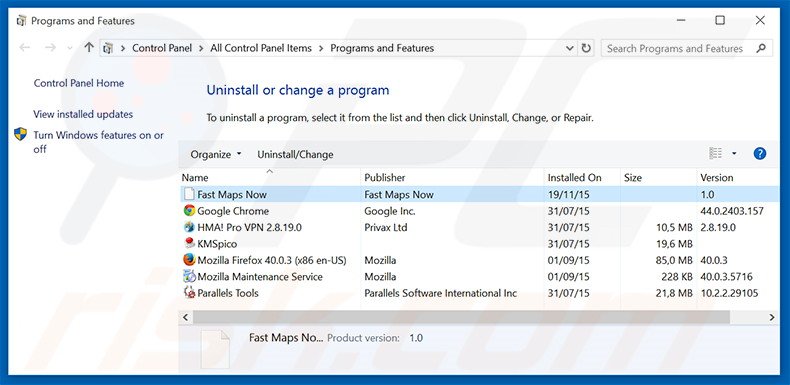 search.searchfmn.com browser hijacker uninstall via Control Panel