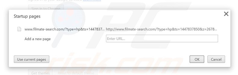 Removing filmate-search.com from Google Chrome homepage