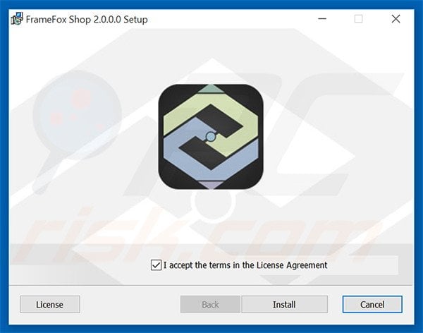 Official FrameFox Shop adware installation setup
