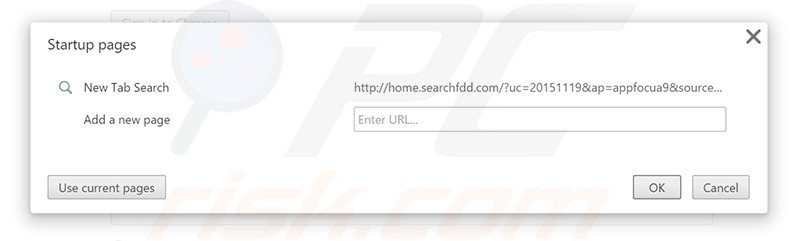 Removing search.searchfdd.com from Google Chrome homepage
