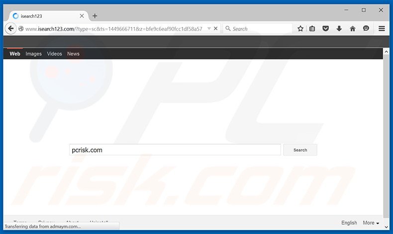 isearch123.com browser hijacker