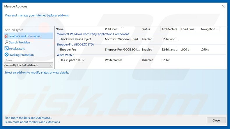 Removing isearch123.com related Internet Explorer extensions