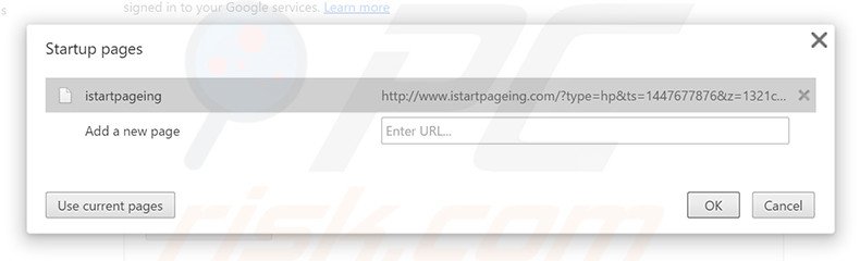 Removing istartpageing.com from Google Chrome homepage