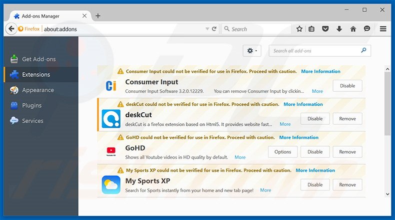 Removing istartpageing.com related Mozilla Firefox extensions