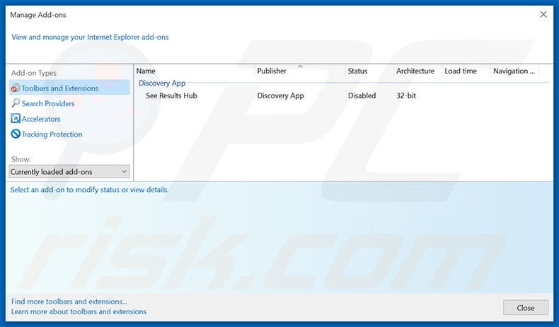 Removing JinshanDuba ads from Internet Explorer step 2