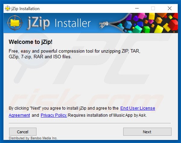 Official jZip installation setup