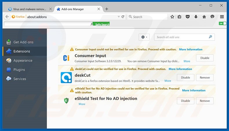 Removing Kometa Browser ads from Mozilla Firefox step 2