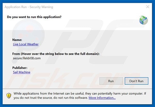 Official Live Local Weather browser hijacker installation setup