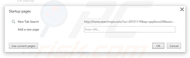 Removing search.searchmyis.com from Google Chrome homepage