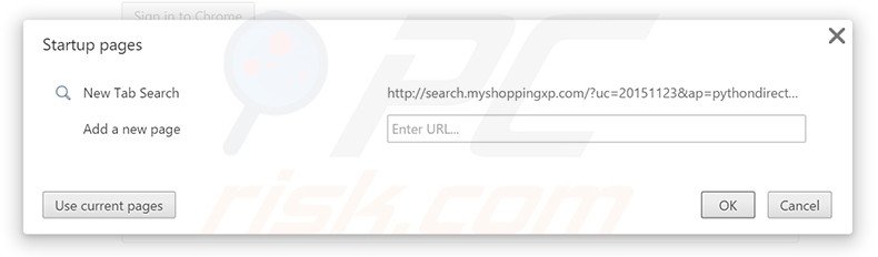 Removing search.myshoppingxp.com from Google Chrome homepage