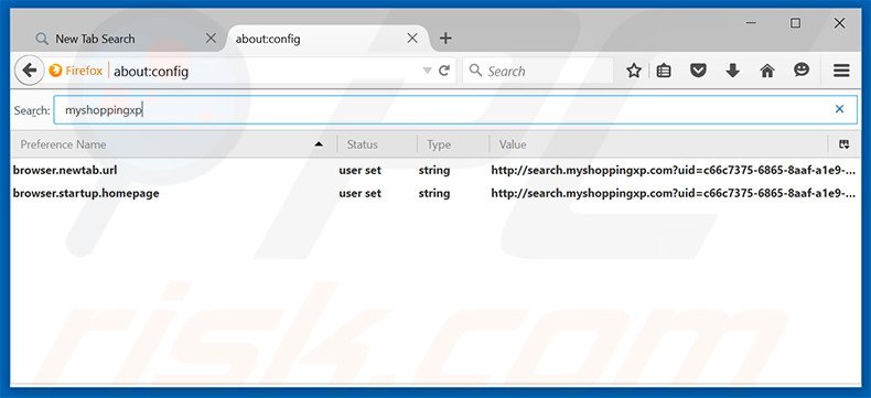 Removing search.myshoppingxp.com from Mozilla Firefox default search engine