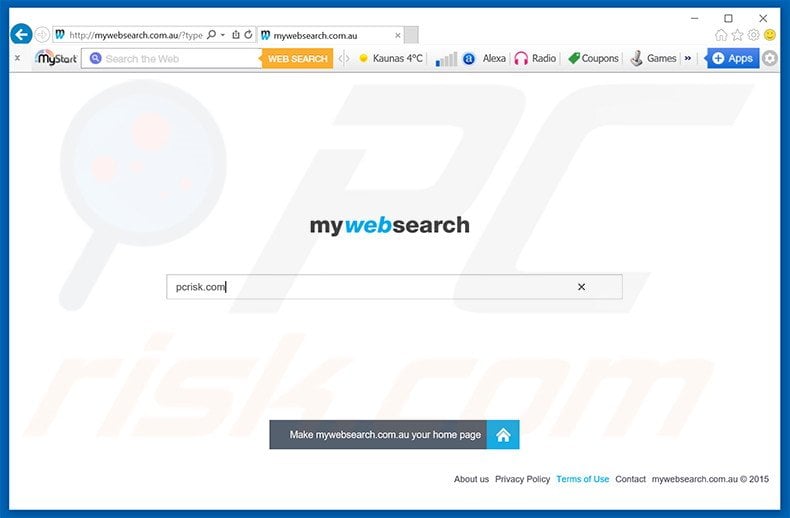 mywebsearch.com.au browser hijacker