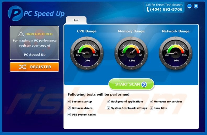 Potentally unwanted program PC Speed UP