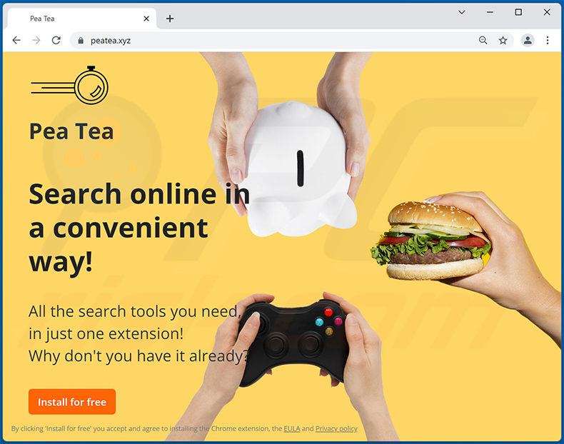 Peatea.xyz browser hijacker promoter