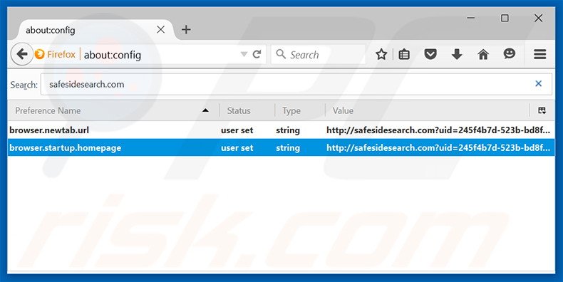 Removing safesidesearch.com from Mozilla Firefox default search engine