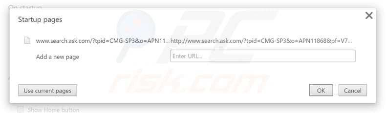 removing search.ask.com from Google Chrome homepage