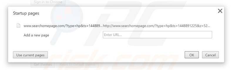 Removing searchomepage.com from Google Chrome homepage