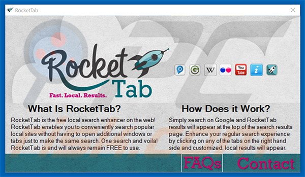 Deceptive browser-hijacking application RocketTab