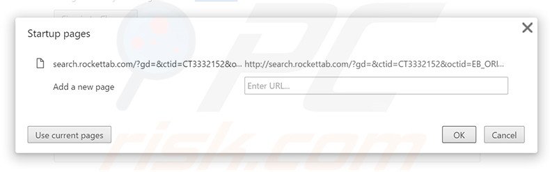 Removing search.rockettab.com from Google Chrome homepage