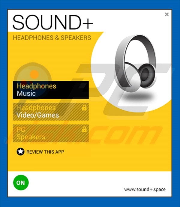 Deceptive adware-type application Sound+