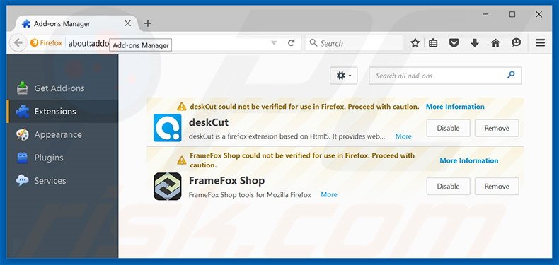 Removing surfpageing.com related Mozilla Firefox extensions