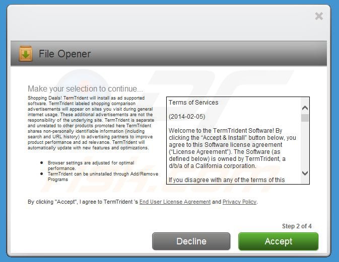 termtrident adware installer