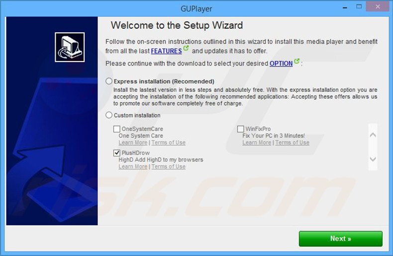 Delusive installer promoting WinFix Pro