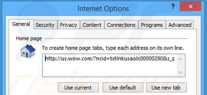 Removing wow.com from Internet Explorer homepage