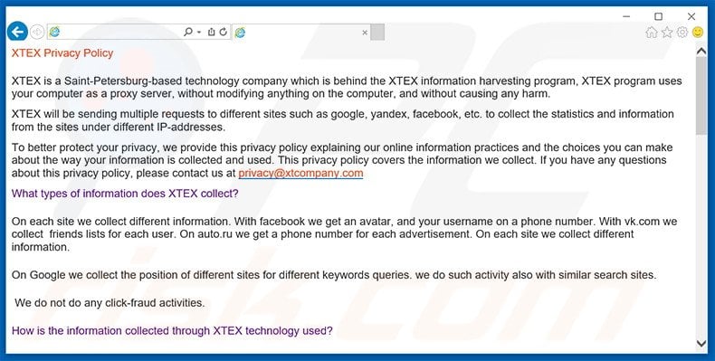 XTEX adware