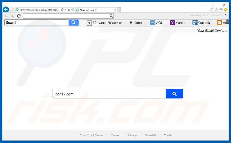 search.youremailcenter.com browser hijacker