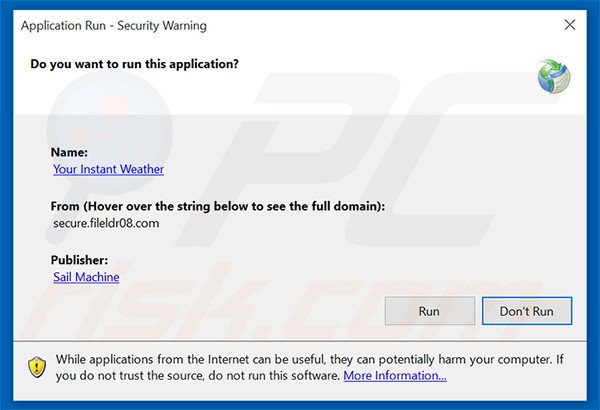 Official Your Instant Weather browser hijacker installations setup