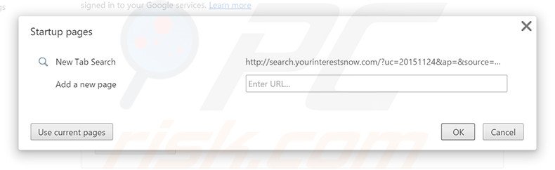 Removing search.yourinterestsnow.com from Google Chrome homepage
