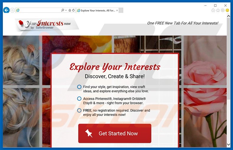 Website used to promote Your Interests Now browser hijacker