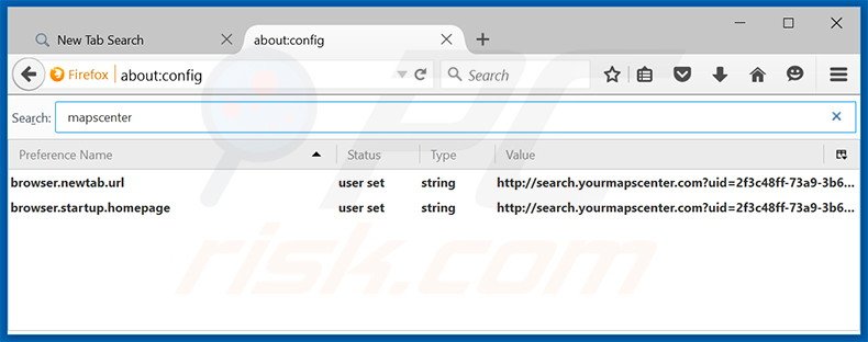 Removing search.yourmapscenter.com from Mozilla Firefox default search engine