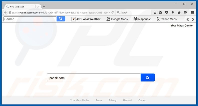 search.yourmapscenter.com browser hijacker