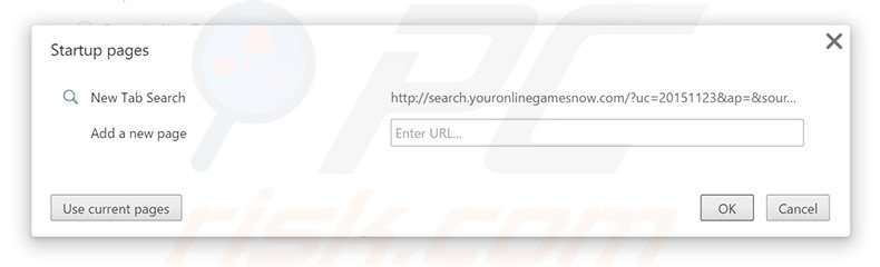 Removing search.youronlinegamesnow.com from Google Chrome homepage