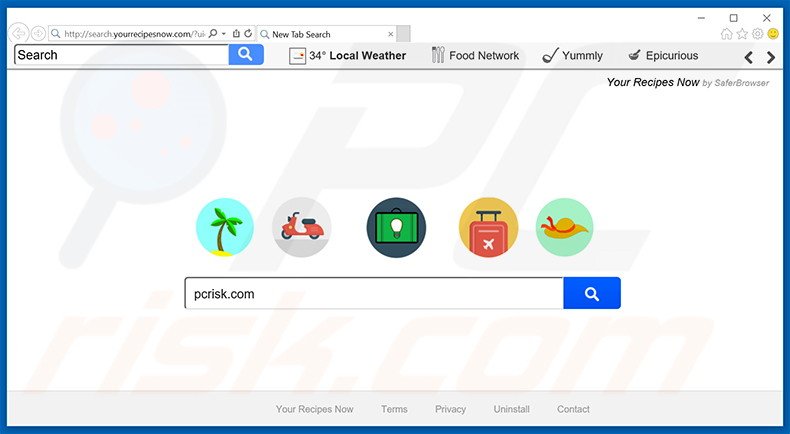 search.yourrecipesnow.com browser hijacker