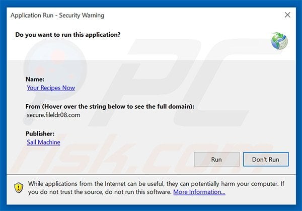 Official Your Recipes Now browser hijacker installation setup